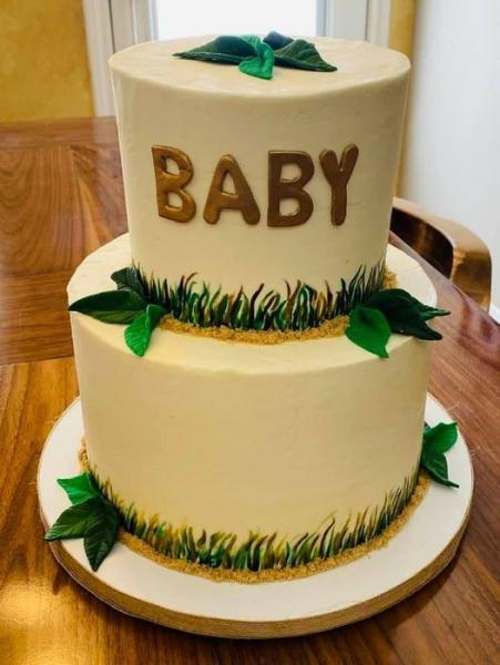 Hand-Painted Baby Shower Cake