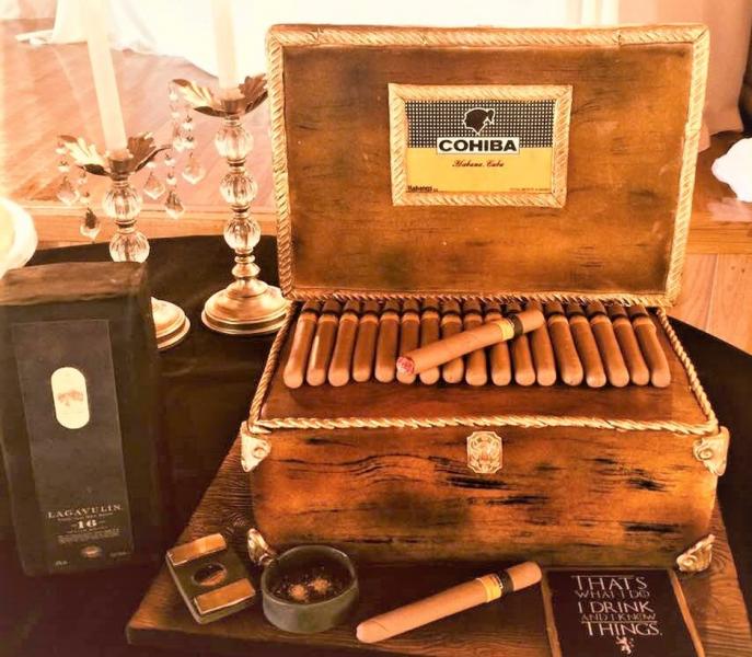 Cohiba & Lagavellin Box Cake