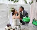 Bride & Groom with their Cakes